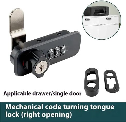 زنك سبيكة كلمة مرور الأثاث مزيج الأثاث الأمان 3 صندوق بريد رموز رقمية صندوق بريد 1PCS (ب) in Kuwait