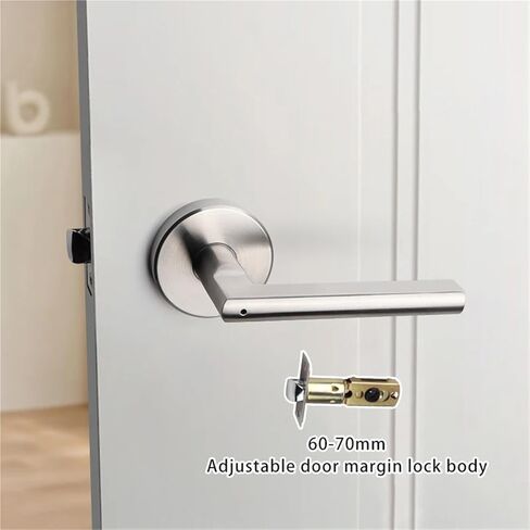 304 قفل الحمام الفولاذ المقاوم للصدأ قفل الأسرة بدون مفتاح اضغط على زر عكسي ميكانيكي 1 مساءً (الفضة المصبوبة) in Kuwait