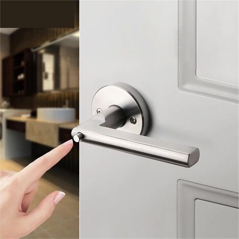 304 قفل الحمام الفولاذ المقاوم للصدأ قفل الأسرة بدون مفتاح اضغط على زر عكسي ميكانيكي 1 مساءً (الفضة المصبوبة) in Kuwait