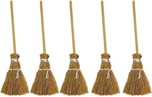 5Pcs Witch Broomstick Set, Miniature Broom Props, Fairy Decoration, Cinnamon Broom, Sweeping Tools, Angle Brooms in Saudi Arabia