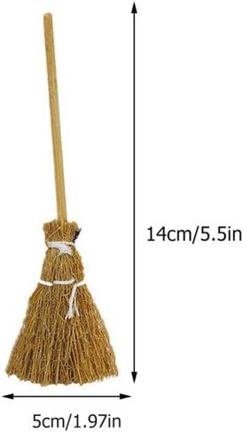 5Pcs Witch Broomstick Set, Miniature Broom Props, Fairy Decoration, Cinnamon Broom, Sweeping Tools, Angle Brooms in Saudi Arabia