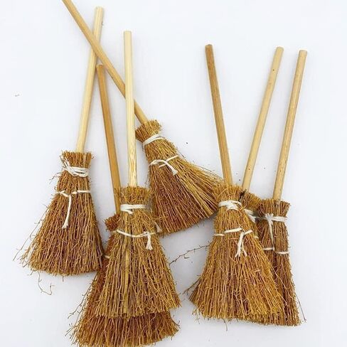 5Pcs Witch Broomstick Set, Miniature Broom Props, Fairy Decoration, Cinnamon Broom, Sweeping Tools, Angle Brooms in Saudi Arabia