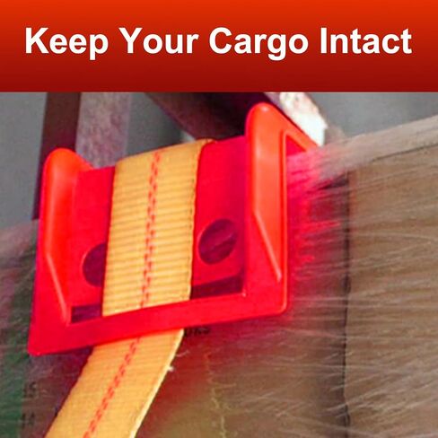 24 Pack Flatbed Edge Protectors with Carrying Case 4" Winch Ratchet Straps Plastic for Flatbed Cargo Load Truck Shipping Containers, Yellow in Kuwait