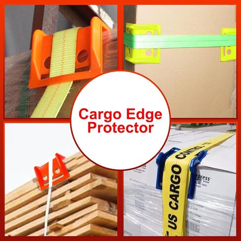 24 Pack Flatbed Edge Protectors with Carrying Case 4" Winch Ratchet Straps Plastic for Flatbed Cargo Load Truck Shipping Containers, Yellow in Kuwait
