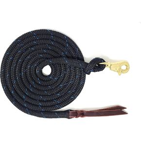 Premium 1/2 "Samson EQ Braid Yacht Horse Training Rope with Brass Trigger Bull Snap (12 قدمًا أسود مع الأزرق) in Kuwait