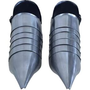 Medieval Silver Gothic Sabatons Knights Larp Armor Shoes costumes Roleplay Cosplay Iron Steel Feet Armor shoes Pair of Warrior Sabatons in Saudi Arabia