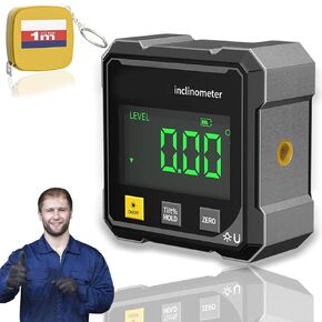 Promptanda Digital Angle Gauge - 4 Side Magnetic Digital Angle Gauge, Cube Inclinometer with Backlight, Table Saw Miter Protractor, Woodworking Measuring Tool, Level Box for Hanging (2) in Saudi Arabia
