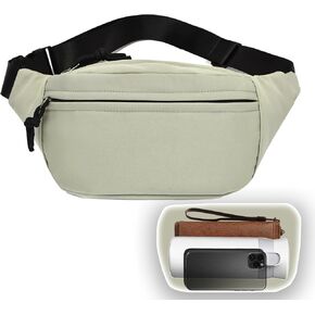 2-Zippers Fanny Pack for Men Women, Crossbody Waist Bag with Adjustable Strap Scratch Resistant Waterproof Fanny Pack Suitable for Travel Running Sports Cycling Hiking, Carry Any Phone,Wallet. Black in Saudi Arabia