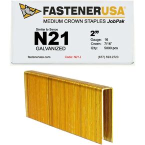 2" Leg x 7/16" Crown 16GA GALV N21 Staples 5,000ct | N21J in Kuwait