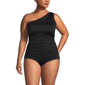 Lands' End Women's Ruched One Shoulder Midkini Swimsuit Top in Kuwait