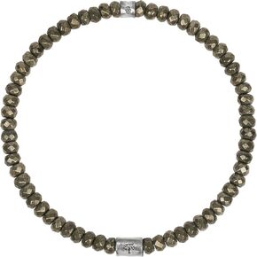 KARMA AND LUCK - Stress Soother - Men's Genuine Onyx Evil Eye 925 Sterling Silver Tube Beaded Bracelet. Protection Bracelet for Men. Size: 7.5" Stretch. Ready to Gift for Him. in Kuwait