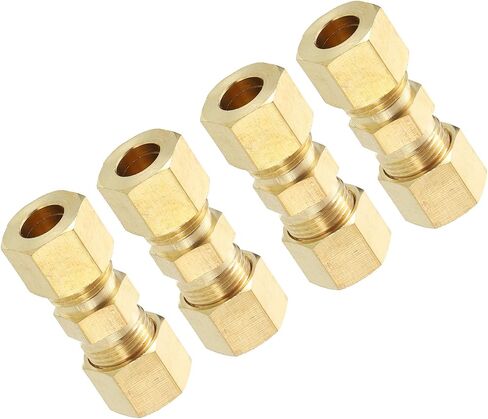 uxcell Compression Pipe Fitting, 3/4" Brass Compression Union Straight Connector Adapter Coupling for Gas Liquid Transport Connect Pipelines and Leakproof in Saudi Arabia