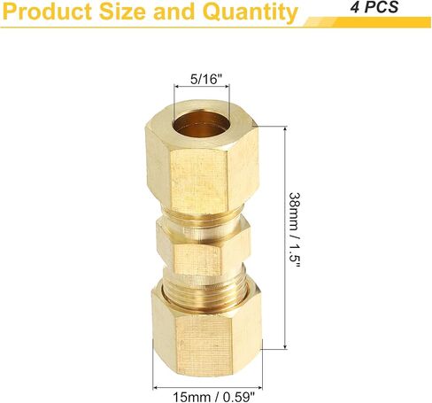 uxcell Compression Pipe Fitting, 3/4" Brass Compression Union Straight Connector Adapter Coupling for Gas Liquid Transport Connect Pipelines and Leakproof in Saudi Arabia