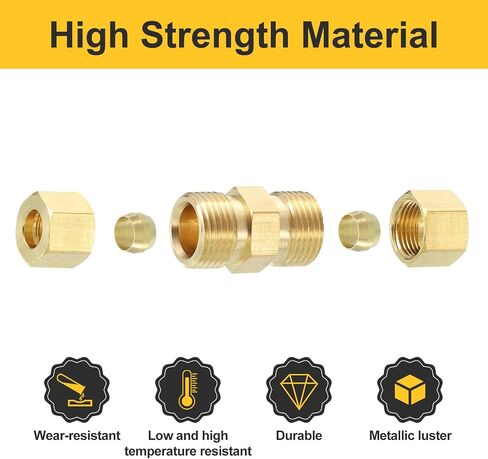 uxcell Compression Pipe Fitting, 3/4" Brass Compression Union Straight Connector Adapter Coupling for Gas Liquid Transport Connect Pipelines and Leakproof in Saudi Arabia
