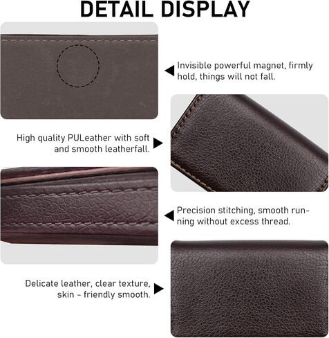 2 Pack PU Leather Multi Card Case, Business Card Holder Wallet with Magnetic Shut - Black in Kuwait