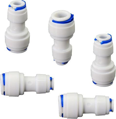 Water purifier adapter, 1/4 "FPT x 3/8" pipe quick connector, outer diameter 1/4 to 3/8 inch quick push plastic pipe connector, suitable for reverse osmosis filtration RODI system 5PCS in Kuwait