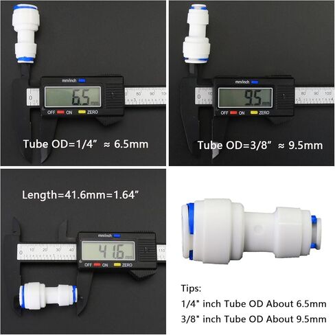 Water purifier adapter, 1/4 "FPT x 3/8" pipe quick connector, outer diameter 1/4 to 3/8 inch quick push plastic pipe connector, suitable for reverse osmosis filtration RODI system 5PCS in Kuwait