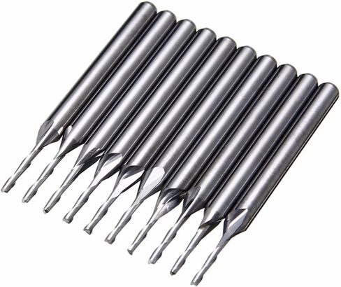 10pcs 3.175mm ملم كربيد قاطع الطحن الحلزوني 1/8 "1 مم الصلب الفولاذ مزدوج الفلوت مسطح الطاحونة CNC التوجيه بتات بت in Saudi Arabia