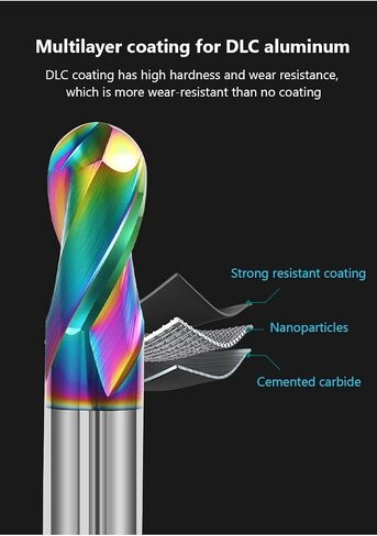 HRC55 8mm 12mm Shank 2 Flute Ball Nose End Mill Tungsten Carbide Cutter CNC Router Bit Milling Tool R0.5 R0.75 Ball End Milling Cutter(R4X8X100) in Saudi Arabia