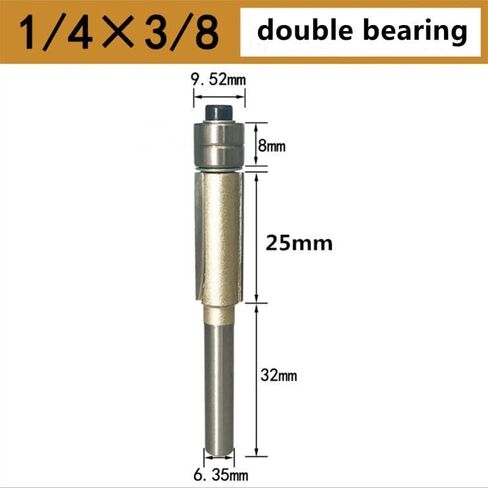 6.35mm Shank Flush Trim Router Bit Duplex Trimmer for Woodworking End Milling Cutter Tungsten Carbide CNC Wood Blade Carver (No.1) in Saudi Arabia