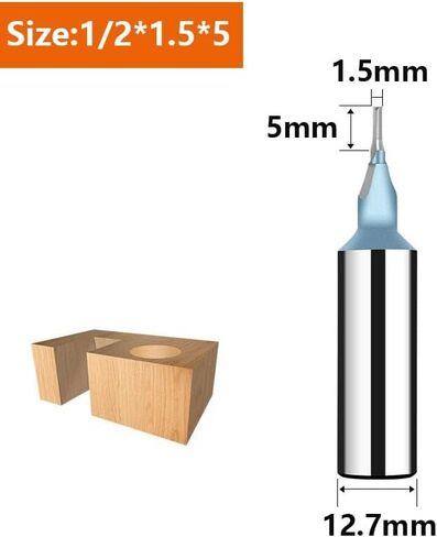 1/2 12.7mm Shank TCT Straight Router Bits 2 Flutes Milling Cutter Woodworking Carving Wood Engraving Carbide CNC Tool End Mill(12.7x5x22) in Saudi Arabia