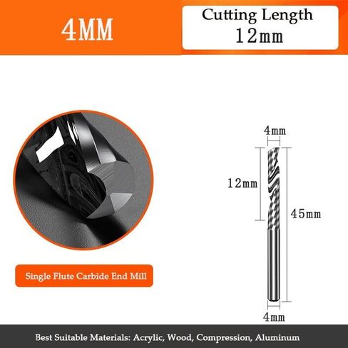 4mm 6mm شانك PVC Milling Cutter CNC Tool Woodworking Metal Aluminium Flute Flute End Mill Router Bit Petgliving Bit Spiral Lendmill (4-22-4d) in Kuwait