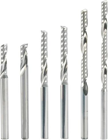 10pcs 3.175mm 4mm 5mm 6mm Shank Carbide CNC Router Bits One Single Flute End Mill Tools Milling Cutter 17-62mm(10pcs 3.175x2.5x8) in Saudi Arabia