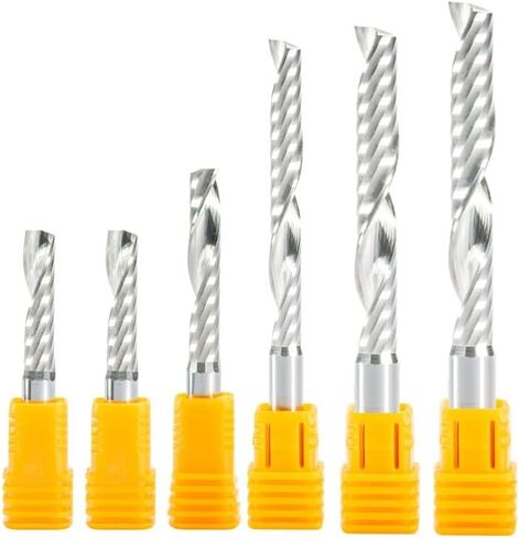 10pcs 3.175mm 4mm 5mm 6mm Shank Carbide CNC Router Bits One Single Flute End Mill Tools Milling Cutter 17-62mm(10pcs 3.175x2.5x8) in Saudi Arabia