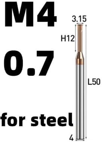 4mm 6mm Shank Tungsten Carbide Single Tooth Spiral Milling Cutter Thread Mill Metric Router Bit for Steel Aluminum End Mill CNC Tool 60°(M1.2x0.25 Steel) in Saudi Arabia