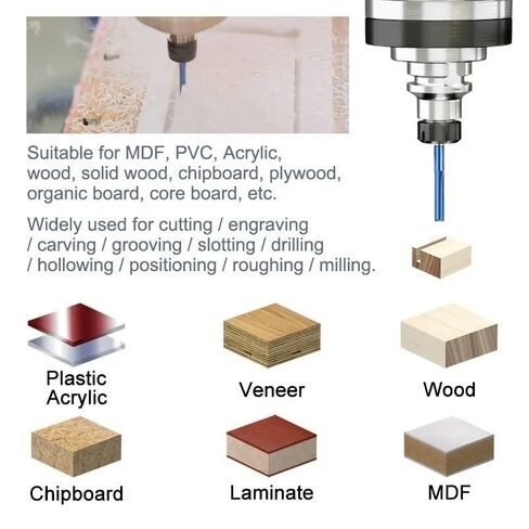 6mm Shank Straight End Mill Carbide Milling Cutter For Wood PVC Plastic CNC Engraving Router Bit Milling Tool(6x6x22x45L) in Kuwait