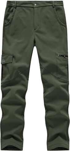 BGOWATU Women's Winter Hiking Pants Fleece Lined Waterproof Windproof Snow Insulated Pants with 6 Pockets in Saudi Arabia