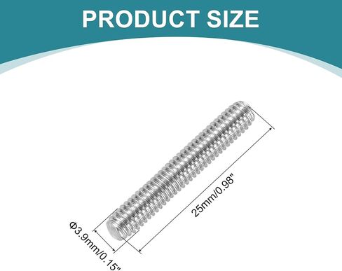 uxcell 10pcs قضيب ملولب بالكامل ، M3 × 60 مم 304 الأزرار المصنوعة من الفولاذ المقاوم للصدأ بالكامل مع المكسرات وغسالات للمشابك ، الشماعات والبولتات ، الفضة in Kuwait