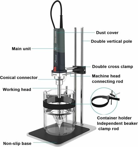 مختبر مستحلب عالي السرعة مشتت من متجانسة ، سرعة قابلة للتعديل مع حامل ، 25/18/66 ملم رؤوس العمل in Kuwait