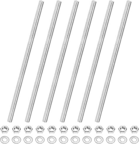 12 عبوة قضيب ملولب بالكامل ، m4x200mm 304 الفولاذ المقاوم للصدأ الأزرار اليمنى اليمنى ترصيع مع المكسرات السداسية وغسالات لبراغي مرساة الأثاث/المشابك/u-bolts/قضبان حديقة الخرز in Saudi Arabia