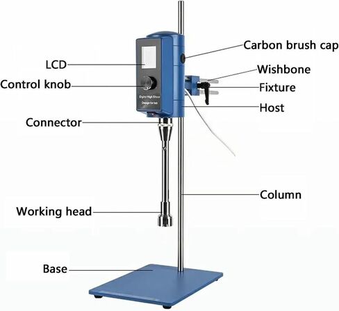 500W High Shear Homogenizer, Digital Emulsification Mixer, Lab Dispersion Machine, High-Performance Emulsifier for Homogenizing & Mixing Solutions, 2000-28000rpm, 28F in Saudi Arabia