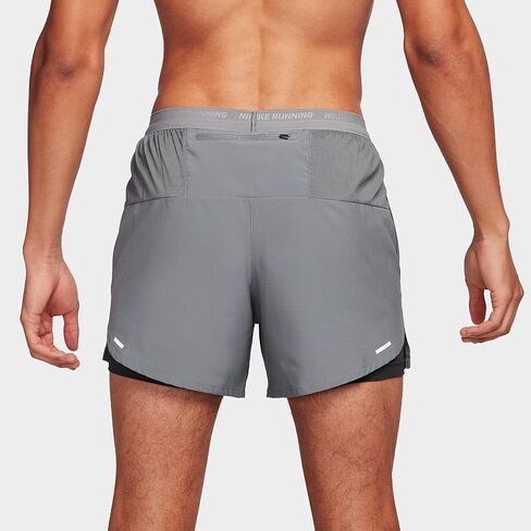 Nike Stride Men's Dri-FIT 5" 2-in-1 Running Shorts (Black/Black/Black, FN2992-010) Size Medium in Saudi Arabia