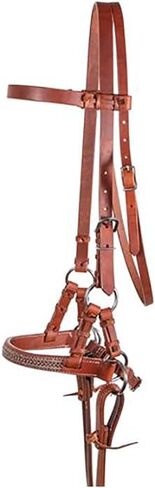 Double S Harness Leather Decorative Nose Side Pull | Bitless Training Aid | Accommodates Horses with Dental Issues | Ideal for Leisure Riding in Saudi Arabia