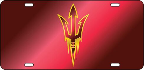 ASU ARIZONA STATE UNIVERSITY Pitchfork Mirrored Auto Plate Tag in Saudi Arabia