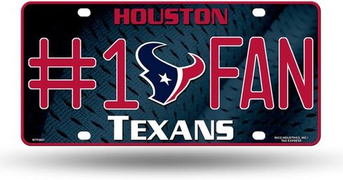 Rico Houston Football Texans #1 Fan Metal License Plate Tag - Number One! Let's Go!! in Saudi Arabia