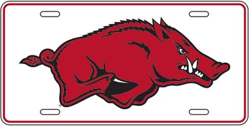 Craftique Arkansas Razorbacks Tag (WHT/Red Hog Metal Tag (11232)) in Saudi Arabia