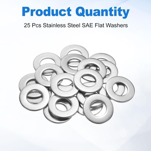 uxcell 5Pcs 1-1/2" Stainless Steel SAE Flat Washers, 1.64" ID x 3" OD x 0.15" Thick Round Metal Washers for Screws Bolts Machinery Repair Accessories, Outdoor Construction in Saudi Arabia
