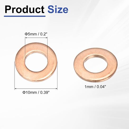 uxcell 5 Pcs Flat Washers, M30 x 38 x 1.5mm Copper Sealing Washers, Metric Sealing Ring Gasket (T3 Copper, Annealing Process) in Saudi Arabia