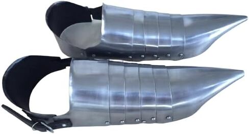 Medieval Silver Gothic Sabatons Knights Larp Armor Shoes costumes Roleplay Cosplay Iron Steel Feet Armor shoes Pair of Warrior Sabatons in Saudi Arabia