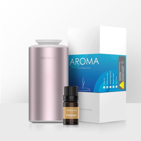 Waterless Diffuser for Essential Oil, Battery Operated Nebulizer Rechargeable Mini Scent Diffusers for Home Cars Room Office 3 Timers & 3 Mist Levels in Saudi Arabia