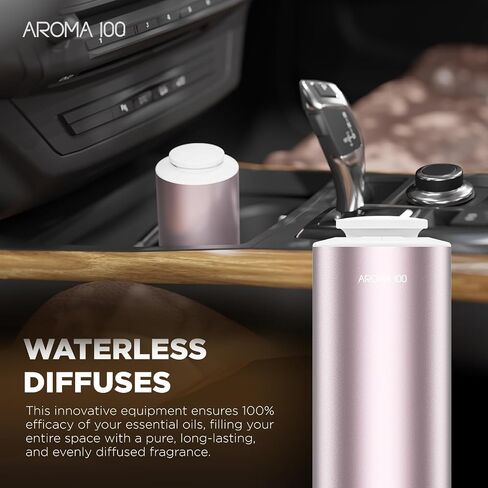 Waterless Diffuser for Essential Oil, Battery Operated Nebulizer Rechargeable Mini Scent Diffusers for Home Cars Room Office 3 Timers & 3 Mist Levels in Saudi Arabia