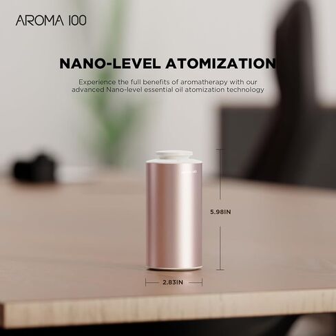 Waterless Diffuser for Essential Oil, Battery Operated Nebulizer Rechargeable Mini Scent Diffusers for Home Cars Room Office 3 Timers & 3 Mist Levels in Saudi Arabia