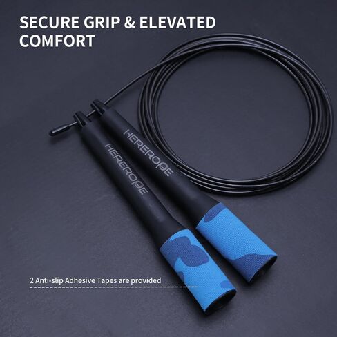 Speed Jump Rope for Men Women, Hererope Speed Rope With Dual Bearing System, 2 Cables, Adjustable Jump Rope for Boxing, CrossFit, HIIT & Strength TrainingDouble Unders, Fitness Workouts Training in Saudi Arabia