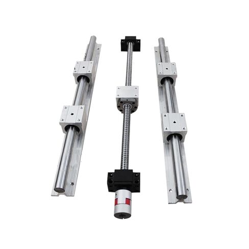 Double nut Ball Screw Control Machine SFU2504 1200mm-2000mm with Nut + Ball Screw Set SBR25 +Support BKBF20+Nut Holder+Coupling(1550mm) in Kuwait