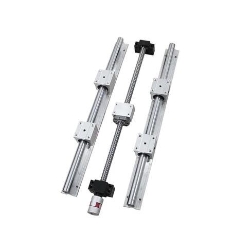 Double nut Ball Screw Control Machine SFU2504 1200mm-2000mm with Nut + Ball Screw Set SBR25 +Support BKBF20+Nut Holder+Coupling(1550mm) in Kuwait