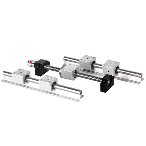 Double nut Ball Screw Control Machine SFU2504 1200mm-2000mm with Nut + Ball Screw Set SBR25 +Support BKBF20+Nut Holder+Coupling(1550mm) in Kuwait